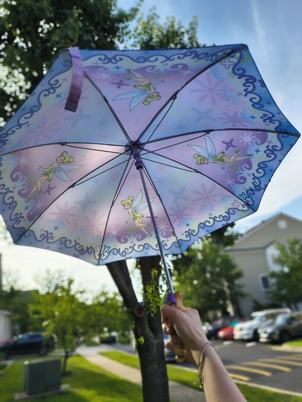 Disney Tinker Bell Children's Umbrella 24" Character Handle Shaw Creations EUC